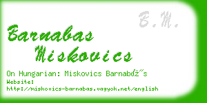 barnabas miskovics business card